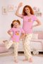 Mother-Daughter (Combined You Make Your Own, One Product Price) Short Sleeve Long Bottom Combed Cotton Pajama Set - 7