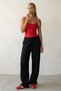 Black Wide Leg Muslin Women's Trousers MG1980