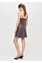 Low-Cut Neckline Satin Dress - 4