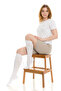 Premium Women's White Stitch-Free Bamboo Knee-High Socks (Non-See-Through Knee-High Socks) - 390-byz - ( - 3