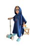 Children's Navy Blue Helm And Lighthouse Embroidered Fast Water Absorbing Hooded Bath Pool Beach Poncho Towel - 5