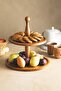 Justwood 2 Tier Cake Stand and 20 cm Mini Wooden Cookie Pastry Presentation Set - 3