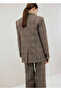 Wool Blend Check Blazer Jacket - 4