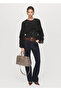 Embroidered Perforated Flounced Blouse - 2