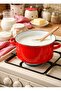 Orange Enamel Small Size Deep Pot 2 and a Half Liters 20 cm Diameter Milk Yogurt Soup Pot - 2