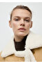 Suede Look Fur Collar Jacket - 6