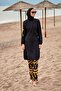 Parachute Fabric Black Full Closed Hijab Swimsuit M2431
