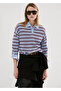 Striped polo collar sweater