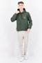 Men Hooded Graphic Long Sleeves Sweatshirt, Green - 3