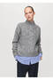 Perkins collar knitted patterned sweater