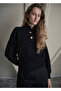 High Collar Sweater with Jewel Buttons