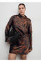 Paisley print satin dress - 8