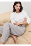 Waffle Fabric Striped Two-Piece Pajama Set - 7