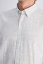 Ds Damat Slim Fit Khaki Striped Linen Blend Shirt - 2