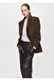 Leather Look Wide Leg Pants - 6