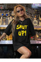 Printed Oversize Crew Neck Tshirt Black