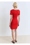 Vine Detailed Neckline Knitwear Dress - 4
