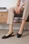 Ally Black Color Open Back Women's Flat Ballerina Shoes