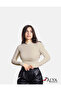 Camisole Half-Throat Body Sweatshirt, Ribbed Fabric Blouse, Lycra, Beige (Bone) Badi