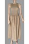 Women's A-Line Maxi Linen Look Fabric Flared Skirt Dress - 3