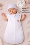 Ecru 100% Cotton Baby Girl / Boy Sleeping Bag Swaddle 0-6 Months Zippered Snap Sleeves Seasonal Newborn - 6