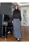 Brown Polka Dot Piece Satin Skirt - 6