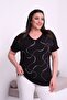 Women's V-Neck Stone Detailed Viscose Blouse