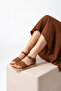 Women's Tan Color Braided Strap Buckle Casual Comfortable Sandals – Casual & Stylish