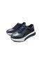 Men's Leather Casual Shoes 23379L1 - Navy Blue - 40 - 6