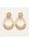 Zircon Stone Steel Oval Hoop Earrings
