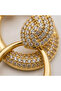 Zircon Stone Steel Oval Hoop Earrings - 2