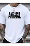 Printed Oversize Crew Neck Tshirt White