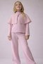 Girl's Suit Set with Cape and Brooch Closure Detail, Cotton 3-Piece Set - 3