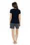 U.S. Polo Assn. 20000 Women's Short Sleeve Crew Neck Shorts Pajama Set-Navy Blue - 3