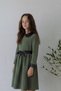 Girl's Dress with Faux Leather Detail, Baby Collar and Zipper on the Back, Stylish Dress - 3