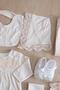 Baby Girl Beige Natural Cotton Fabric Lace Luxury 10-Piece Hospital Discharge Set Stl6407 - 3