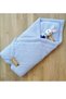 Baby Boy Blue Knitwear Swaddle Blanket Set 100% Cotton Luxury Newborn Swaddle Stl4616 - 3