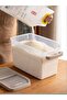 2-Pack 10L Detergent Storage Set with Sliding Lid - Cream Detergent Organizer with Label