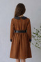 Girl's Dress with Faux Leather Detail, Baby Collar and Zipper on the Back, Stylish Dress - 4