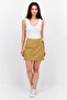 Women Solid Mini Skirt, Tan - 3