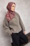 وشاح ناعم من القطن والبوليستر بنمط فلورا بورجوندي غير قابل للانزلاق مقاس 90x90