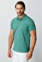 Green Modern Fit Slim Fit Polo Collar Plain Short Sleeve 100% Cotton T-Shirt - 3
