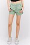Women Stripe Denim Shorts, Green