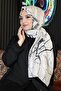 Marble Pattern White Cotton Shawl