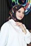 وشاح قطني بنقشة أوراق شجر، باللون الأصفر - 2