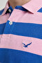 Mazzini Sax - Pink 100% Cotton Striped Polo T-Shirt - 3