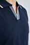 Ballesta Navy Blue Polo Knitwear T-Shirt - 3