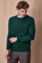 Fusa Dark Green 100% Cotton Crew Neck Sweater - 4