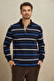 Wallowa Navy Blue - Royale 100% Cotton Velvet Collar Sweatshirt - 5