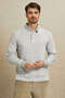 Brander Gray Melange Cotton Polo Sweatshirt